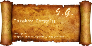 Iszakov Gergely névjegykártya